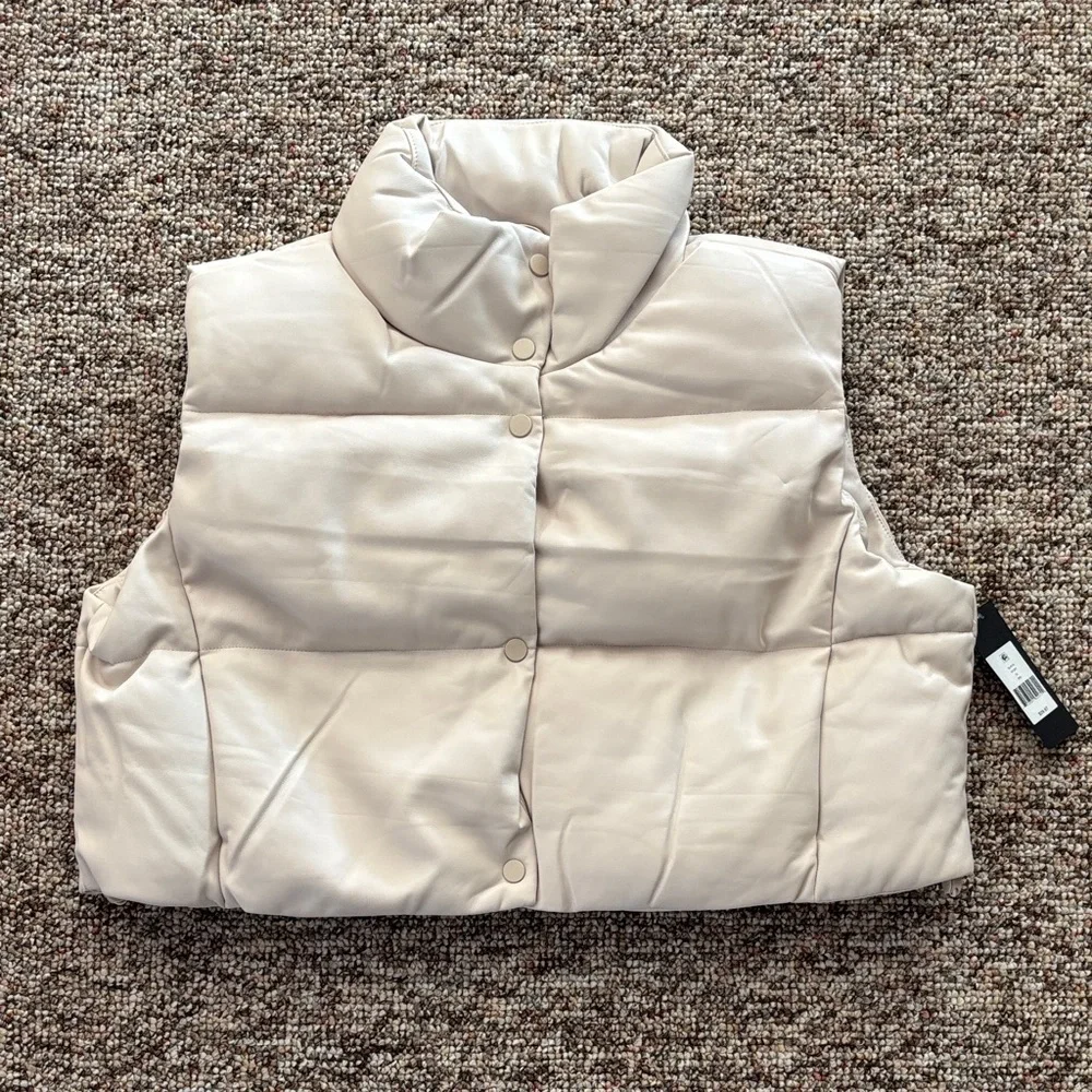 NWT faux leather vest